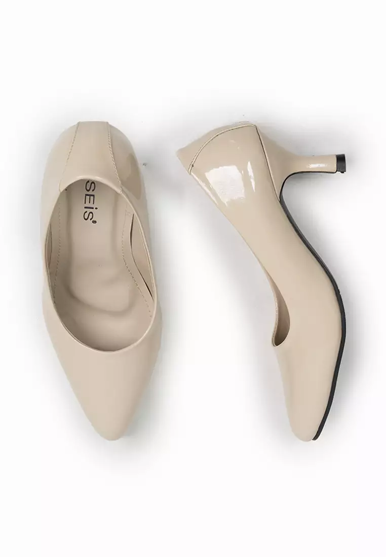 SEIS Flora Pantofel Wanita | Sepatu Heels Wanita Hak 5 cm - CREAM