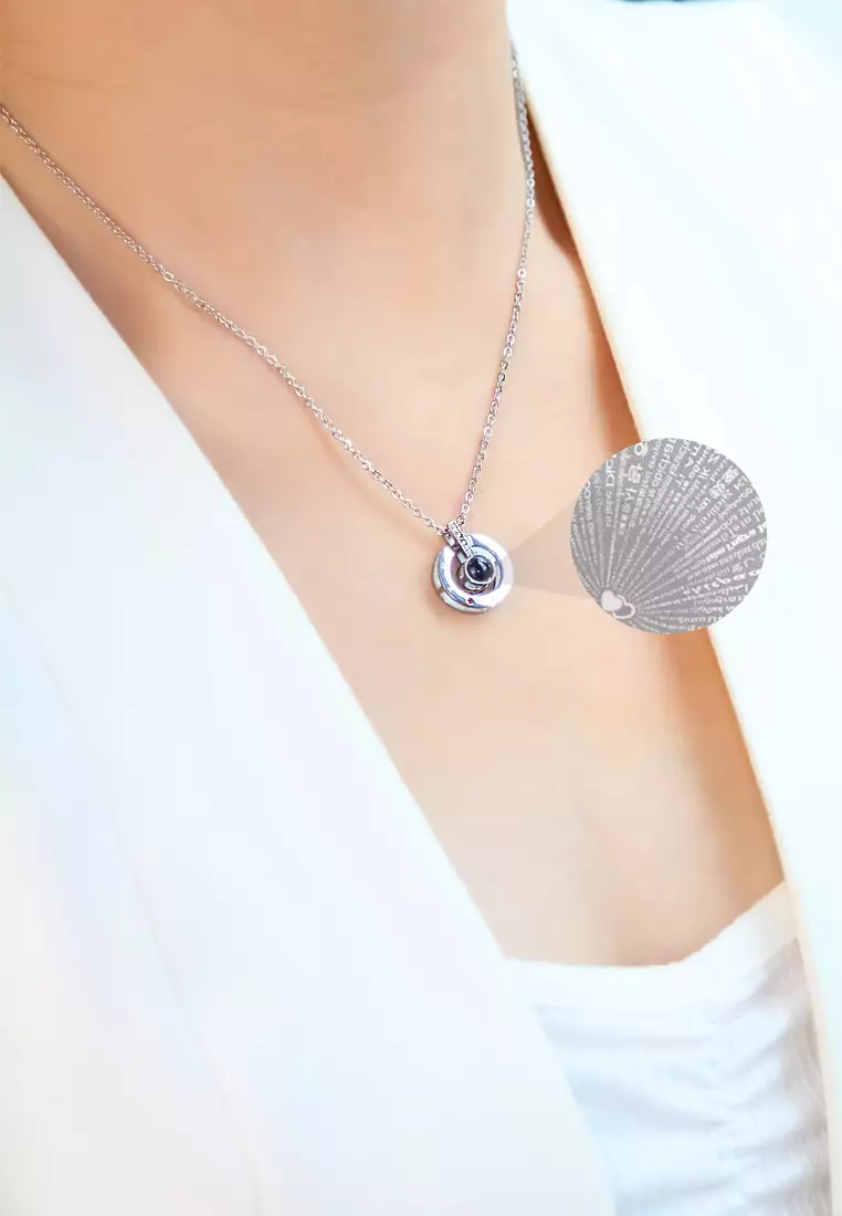 Fayre "I Love You" Projection Necklace in Silver