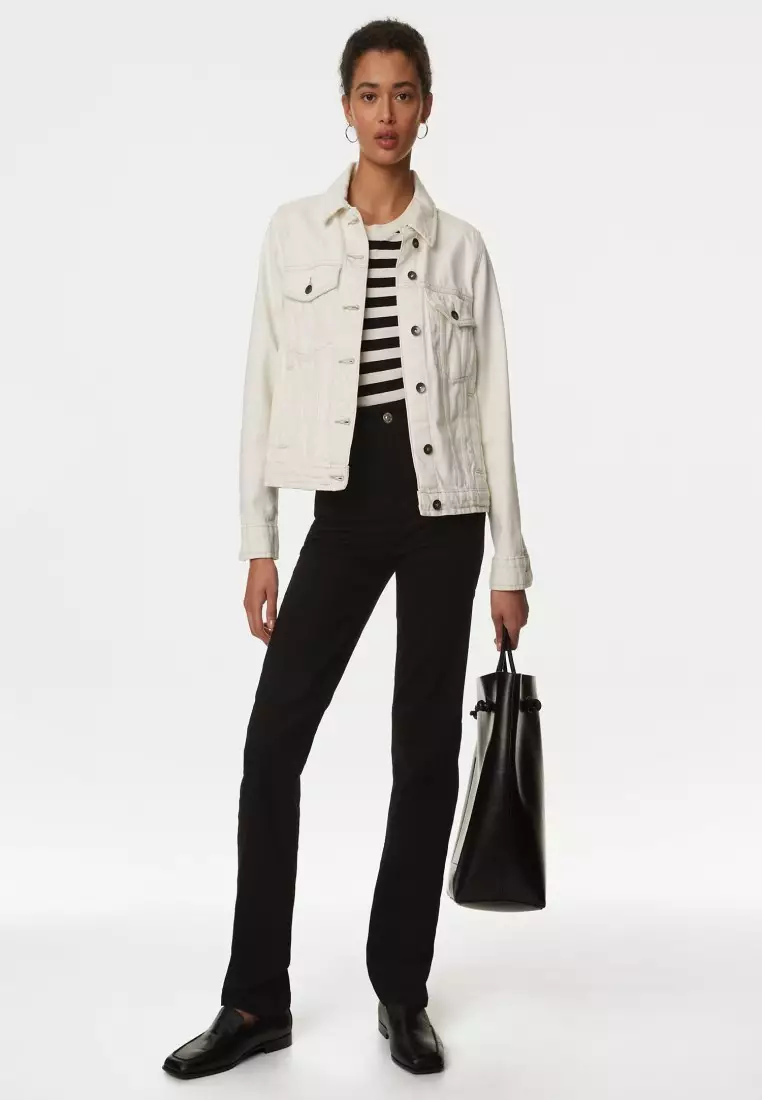 Marks & Spencer Jeans Sienna Da Donna A Gamba Dritta, Comfort Elasticizzato, Lavabile In Lavatrice, Blu - 6