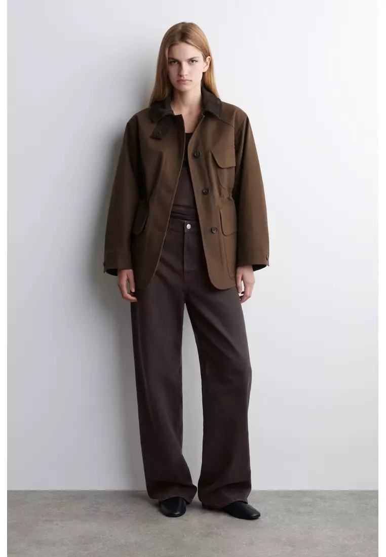 SUEDE-COLLAR FIELD JACKET