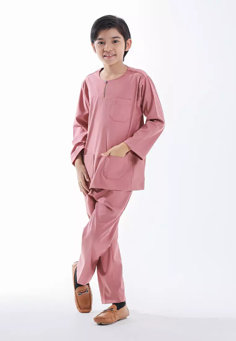Forest x Hatta Dolmat Baju Melayu Teluk Belanga Budak - FK24104BM-59LotusPink