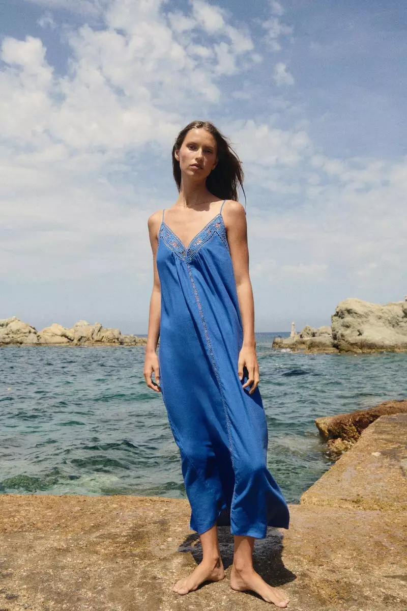 Broderie anglaise tie-strap dress