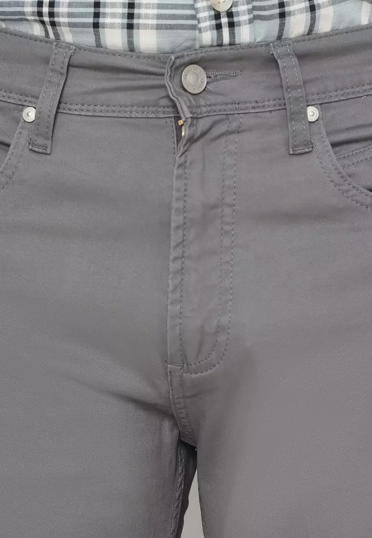 POLICE Celana Chino Panjang V Pocket Sand Cotton Premium Stretch Pria