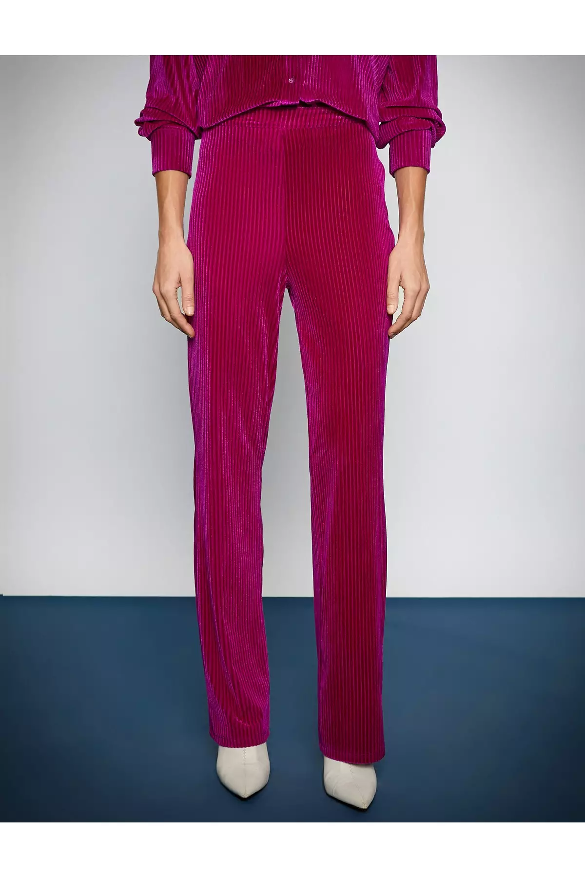 Corduroy Pants with Elastic Waist
