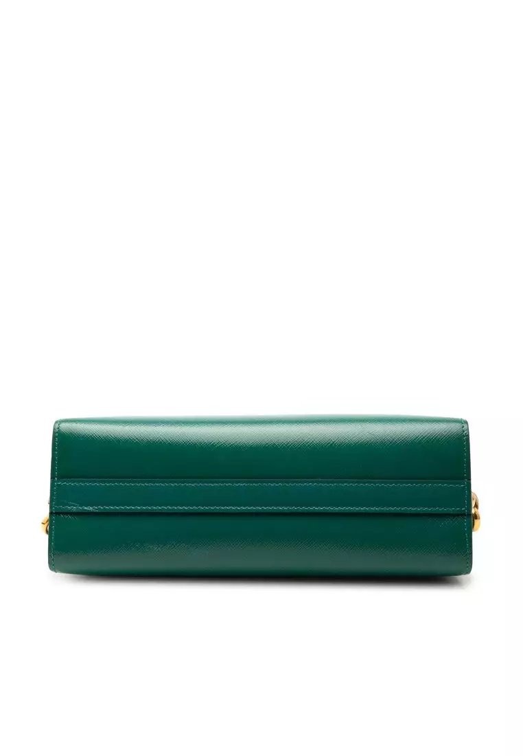 Pre-Loved Prada Bicolor Saffiano Vernice Esplanade Crossbody