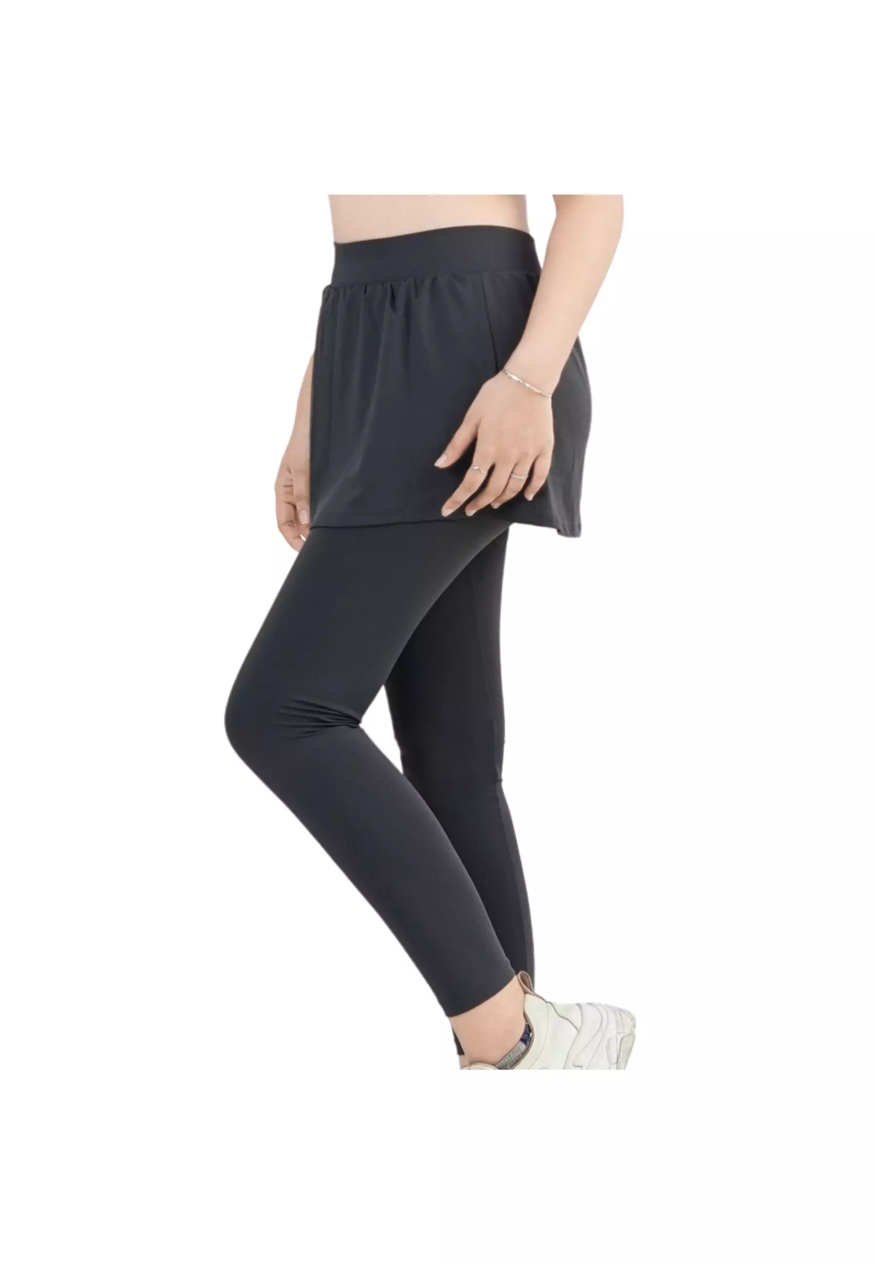 YouHave ( You’ve ) Celana Yoga Legging Celana Olahraga Wanita High Waist Wanita Rok Celana Skirt Hijab High Waist Polos Yoga Gym Tennis Running Sport Dua Lapis Y00009