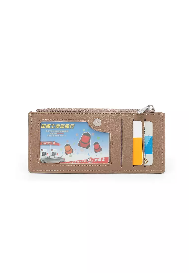 2 In 1 Long Purser with Coin Purse - Khaki