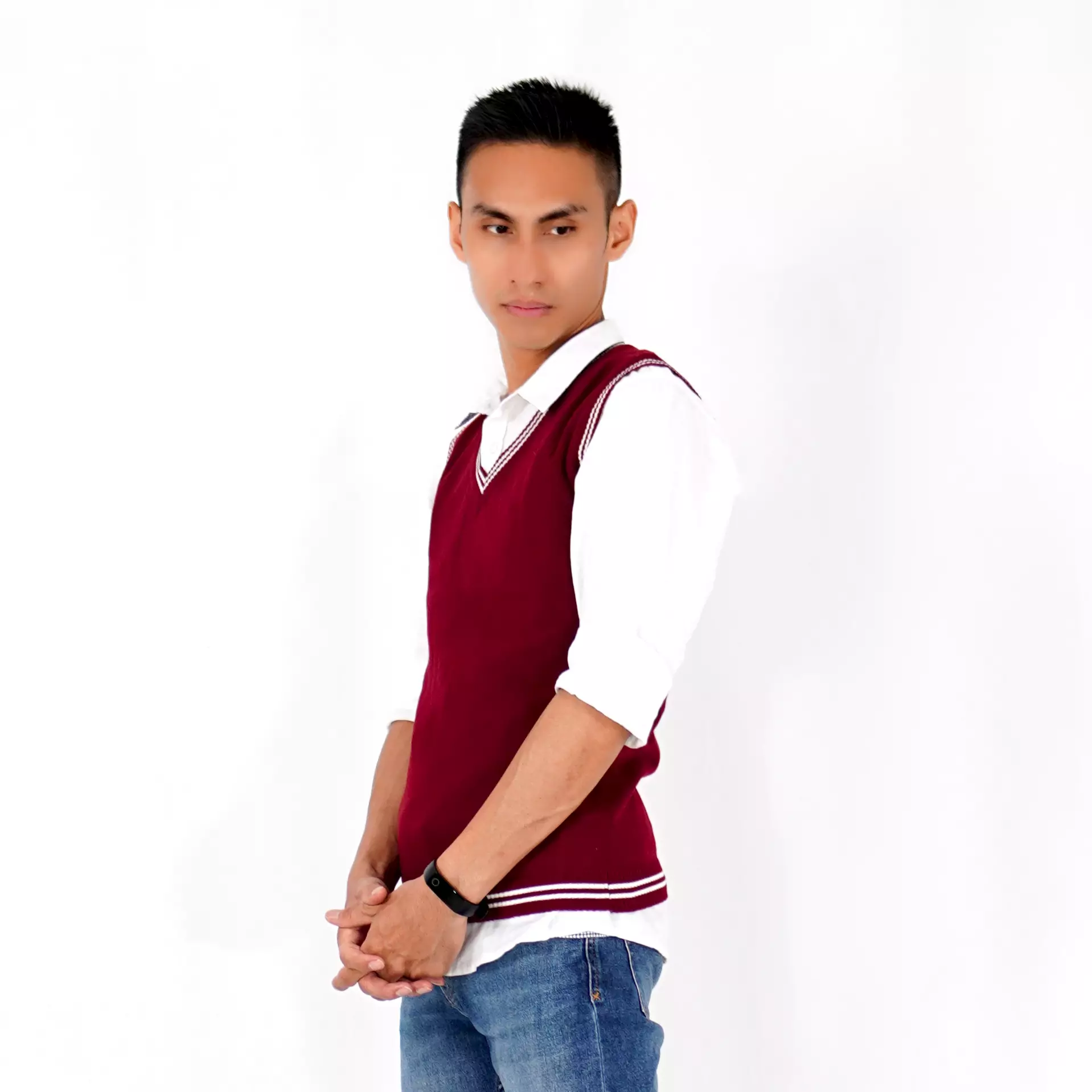 OKECHUKU Echoo Rompi Rajut / Echoo Knit Vest List Putih