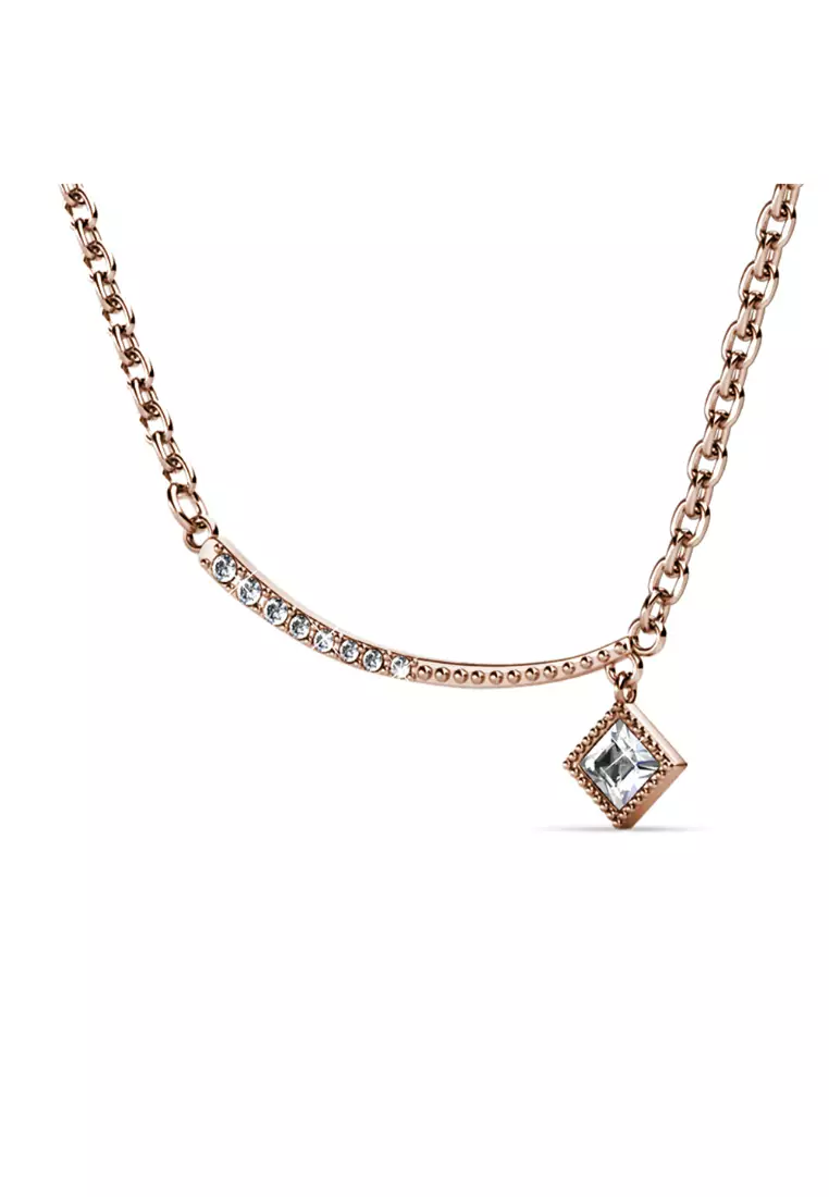 Sparkling Pendant Necklace in Rose Gold Embellished with Swarovski crystals