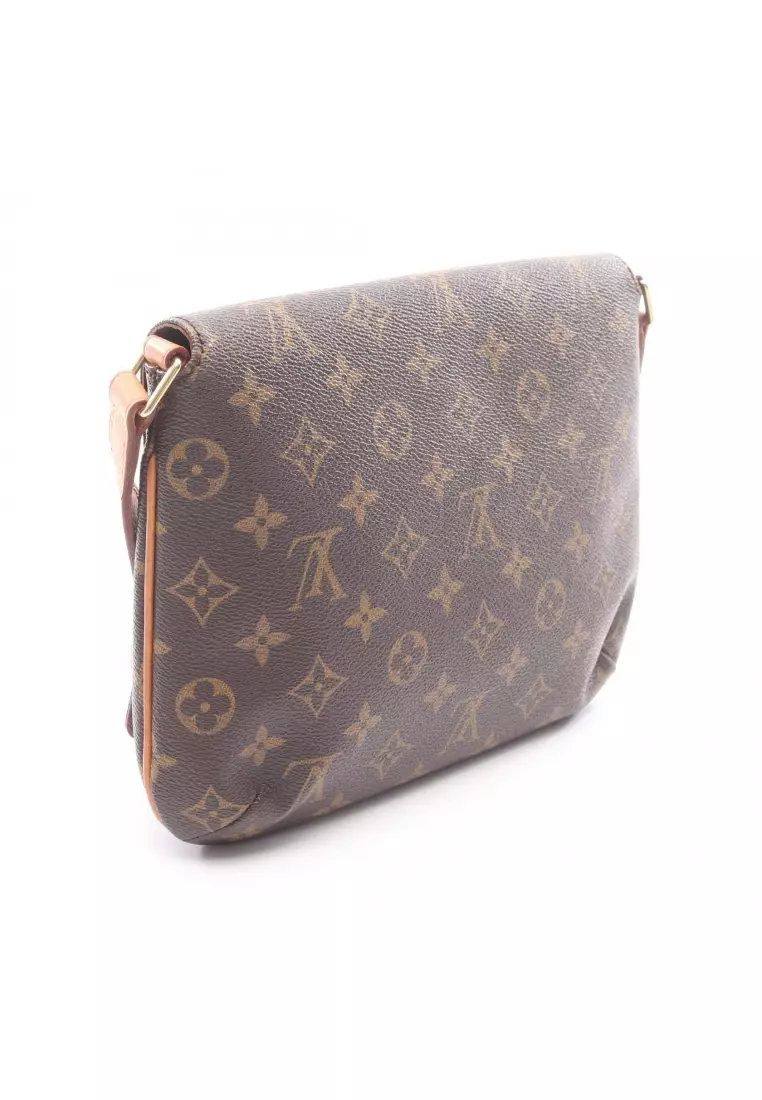 Pre-Loved Louis Vuitton musette tango short strap monogram Shoulder bag PVC leather Brown