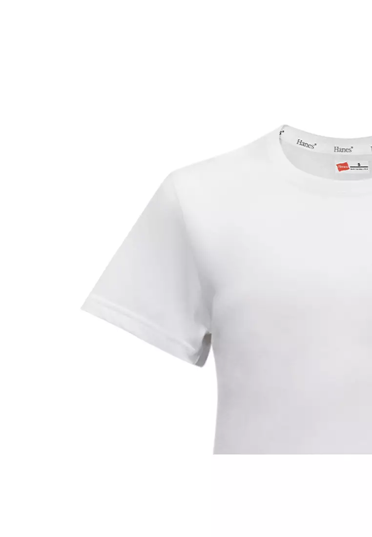 Ladies White Round Neck T-Shirt