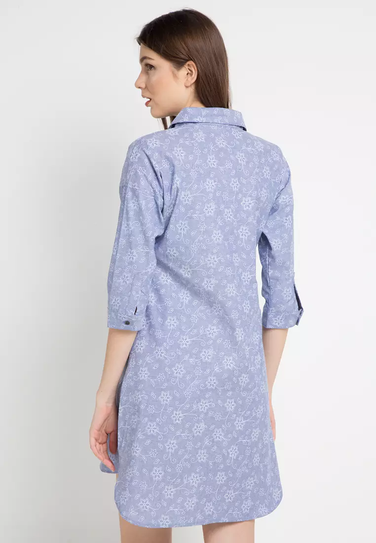 Corin Shirt Dress in Navy
