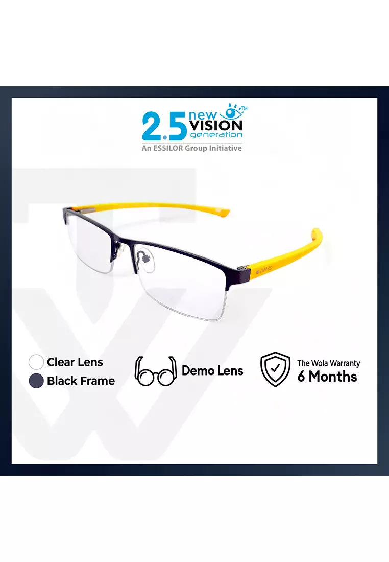 OPH Men's Rectangle Frame Black Metal Optical Frame with Demo Lens OPH1080117