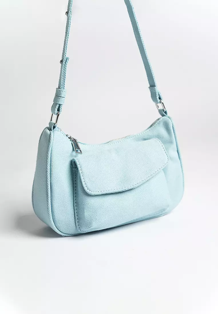 Violet Denim Hobo Bag