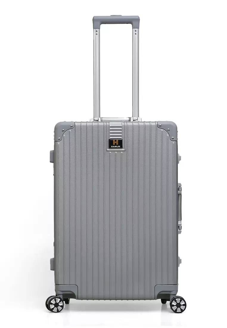 Austin Koper Unisex Classic Design Size 24 Inch Travel Bag Large Compartment TSA Lock Material Frame Alumunium Alloy ORIGINAL - Silver