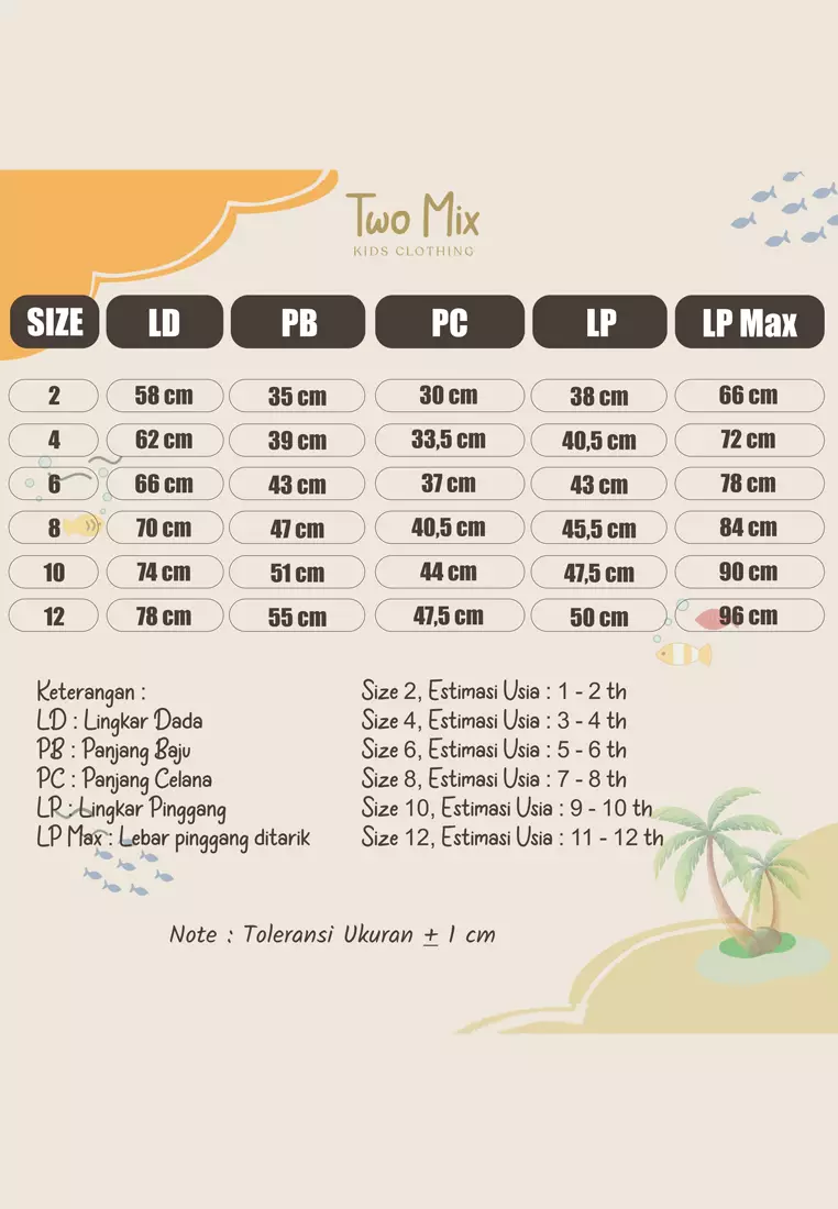 TWO MIX - Setelan Kaos Anak Laki Pria Celana Stretch 1-12 Tahun 4199
