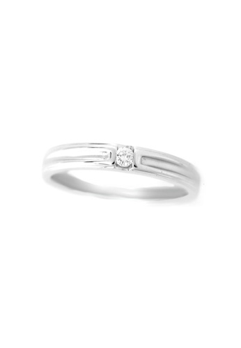 GOLDHEART white GOLDHEART Ring, Diamond White Gold 375 & Palladium (ESP-R3660) D9057AC0FB32E0GS_1