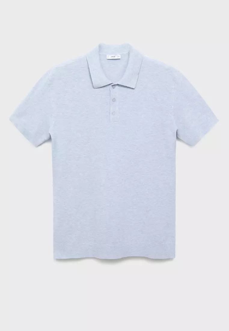 Structured Knitted Slim-Fit Polo Shirt