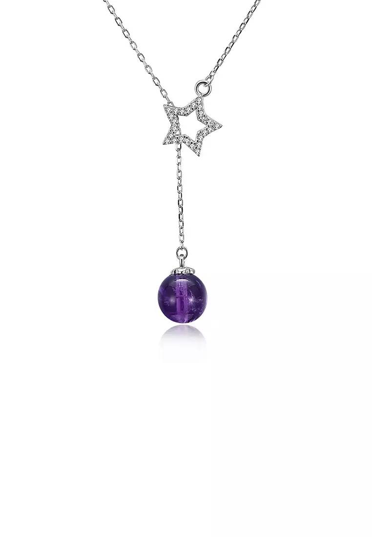 925 Sterling Silver Star Necklace with Austrian Element Crystal
