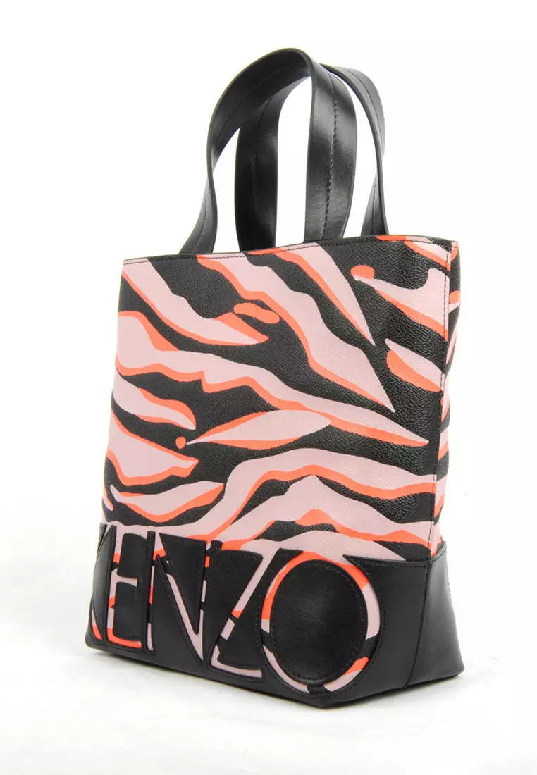 Tiger Print Mini Tote Bag in Pink,Black