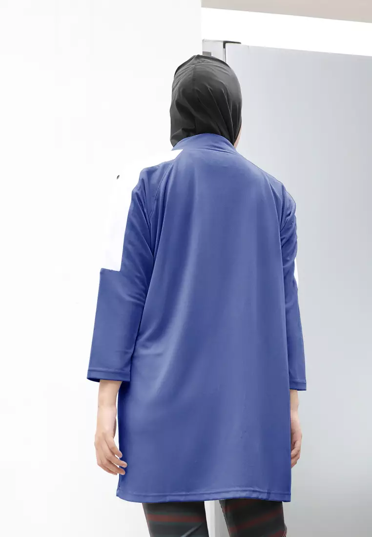 Zelena - Noa Zipper Sport Tunic | Atasan Olahraga Wanita - Santorini Blue
