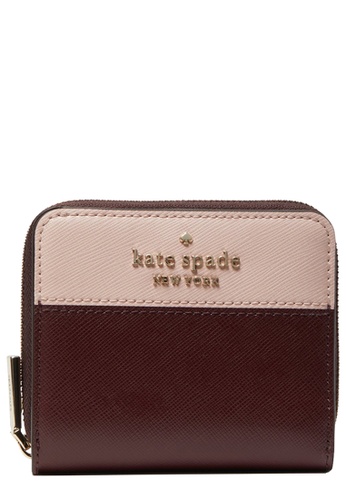Kate Spade brown Kate Spade Staci Colorblock Small Zip Around Wallet in Rose Smoke Multi wlr00636 F5A6DACDD332D8GS_1