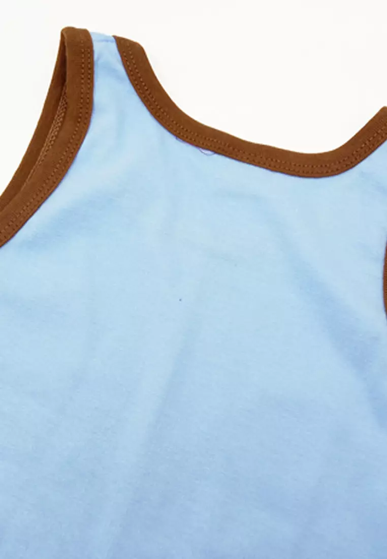 Wakakids Baju Anak Laki Laki Atasan Kaos Singlet Motif New York City 4063 Skats Biru Muda