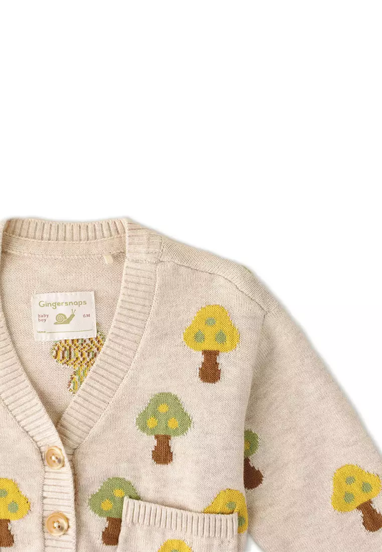 Baby Boys Mushroom Intarsia Cardigan