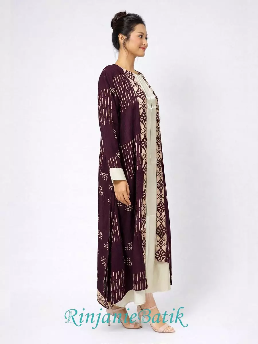 Rinjanie Batik - PDEU RW - Gamis Ramadhani Terracota - Batik Cap - Dress Raya