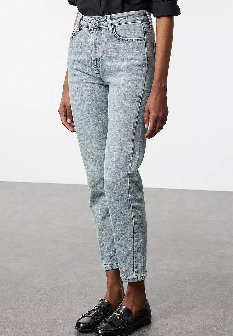 Buy Trendyol High Waist Slim Mom Jeans 2025 Online ZALORA