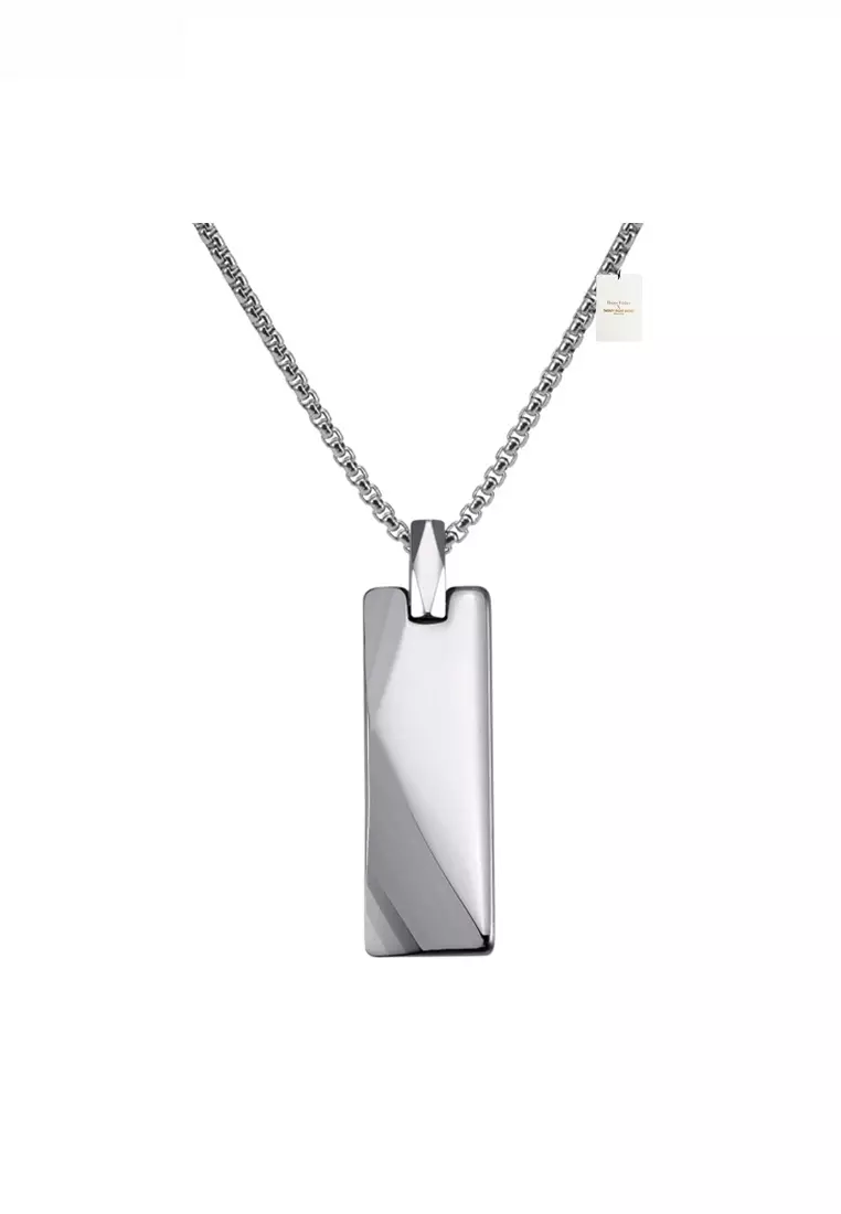 Minimalist Chic Tungsten Steel Geometric Pendant Necklace JW GS-L8