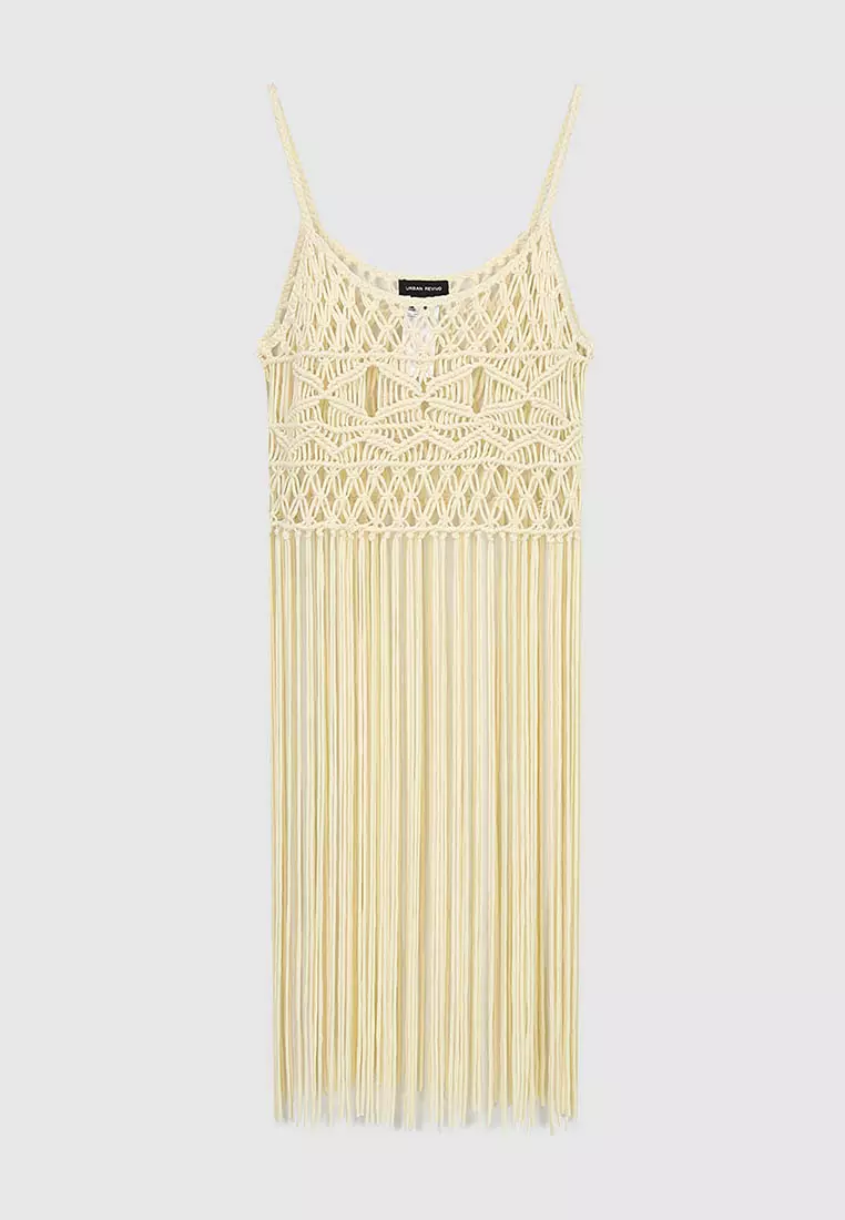 UR秋季新款女装度假波西米亚风流苏无袖针织衫UWH940070