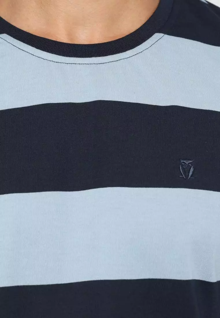 Matsuda T Shirt Pria Kaos Stripe Nanao