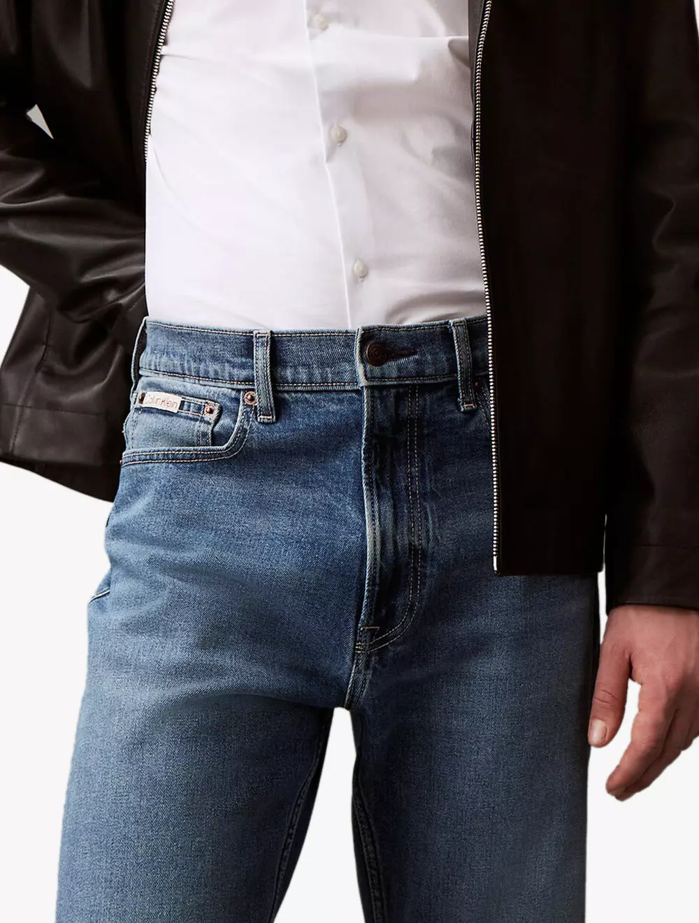 CALVIN KLEIN - STANDARD STRAIGHT FIT TINTED STONE JEANS - Blue - blue