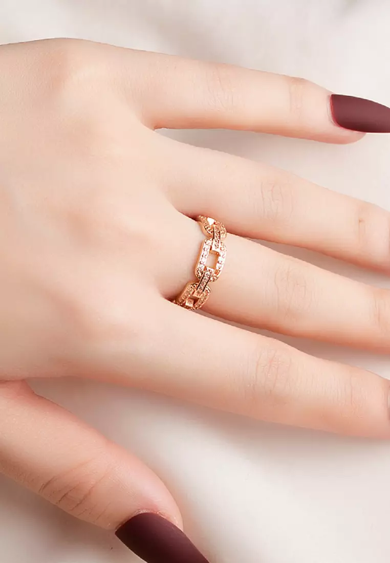 Cincin Wanita Korea Berlian Ukuran Bebas Perhiasan Cewek Original