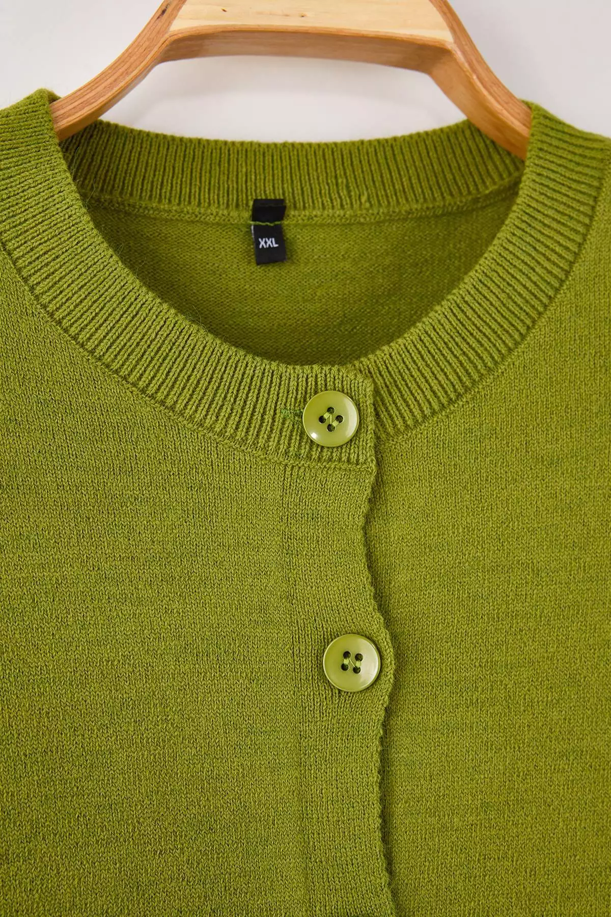 Green Woolen Jacket-Look Knit Cardigan Tbbaw26Av00059