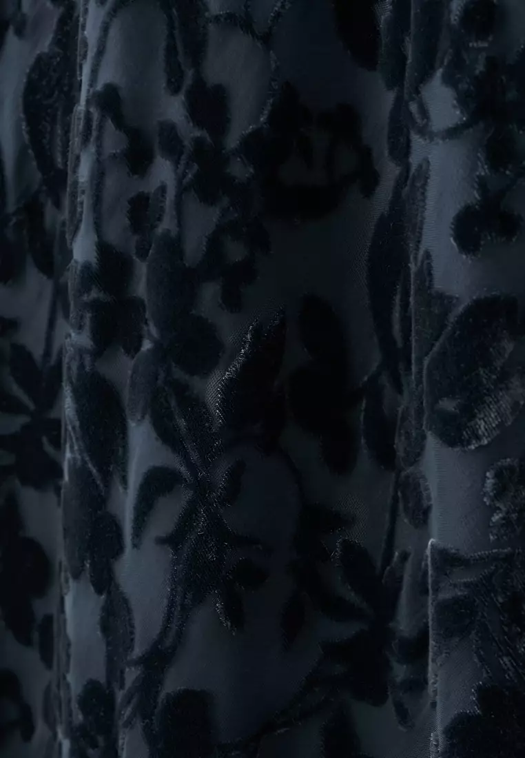 Devoré Dress With Bell Sleeves