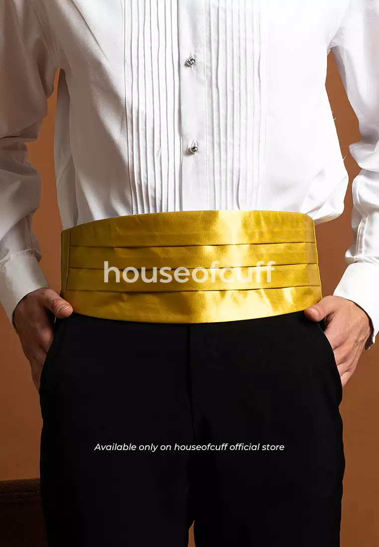 Suspender Gesper Belt Wedding Best Man Cummerbund Gold