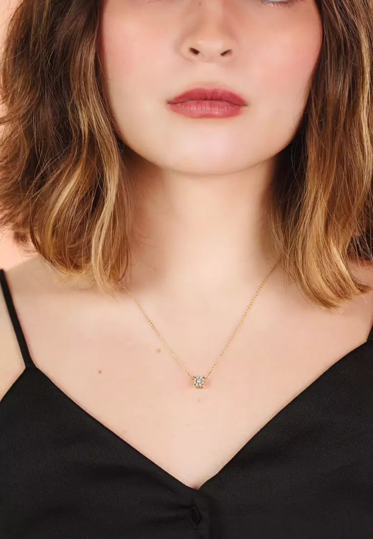  Flower Pendant Necklace 14k Gold