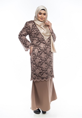 Buy Nayli Plus Size Kurung Modern Gold Lace from Nayli in multi and gold and Brown only 399