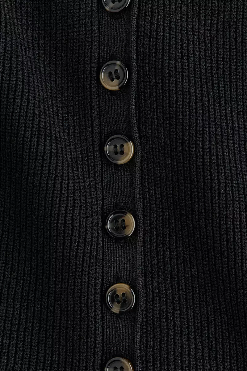 Rib-knit peplum waistcoat