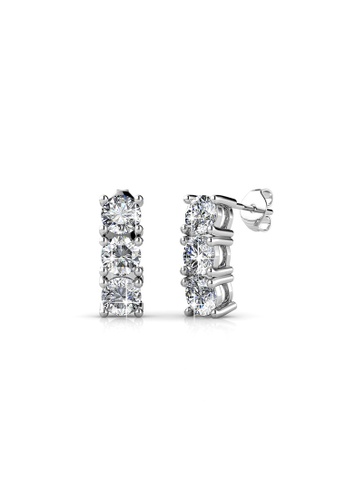Her Jewellery silver Tri Earrings -  Made with premium grade crystals from Austria HE210AC15HIQSG_1