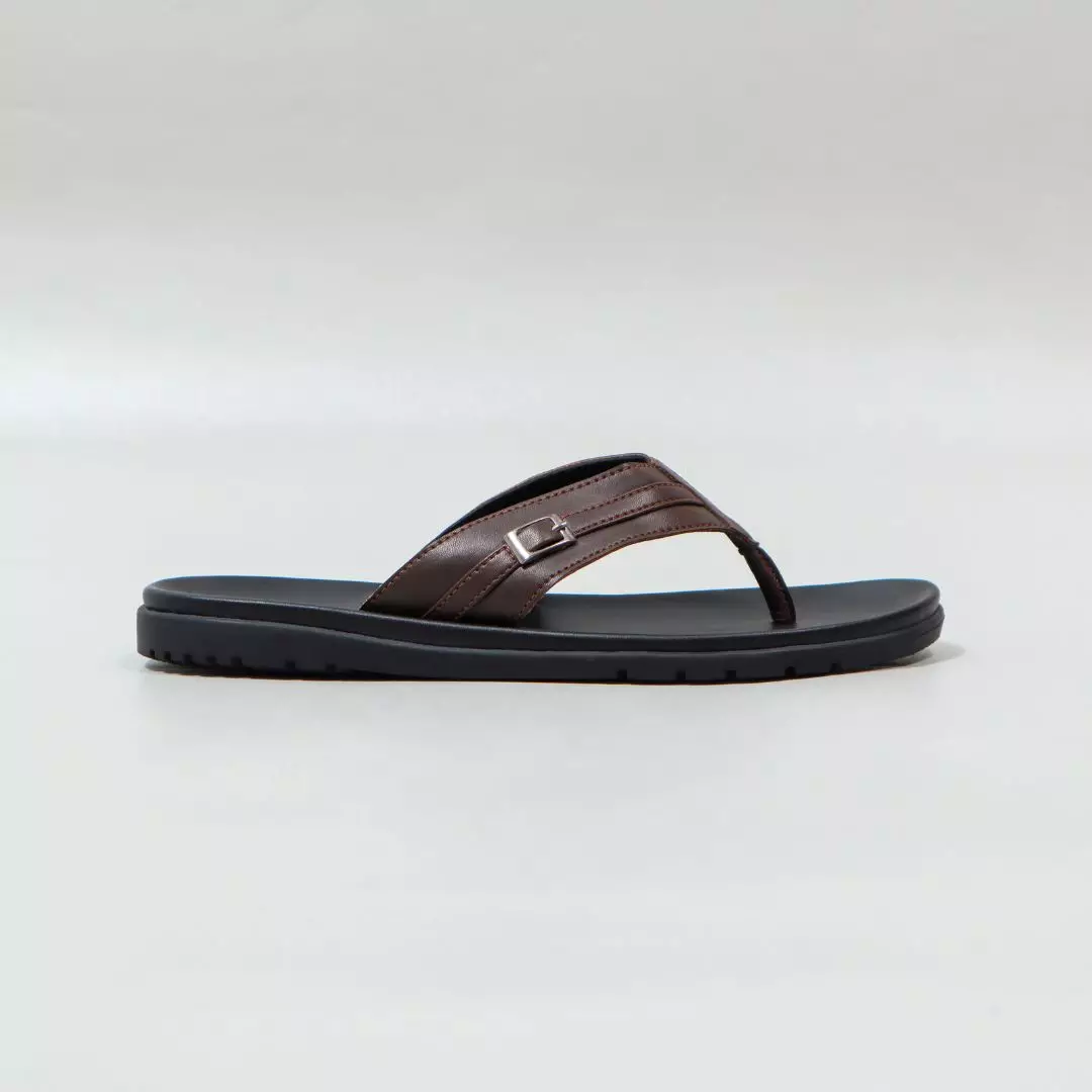 Sandal Pria Cogen Sendal Jepit Kulit Classic Brown