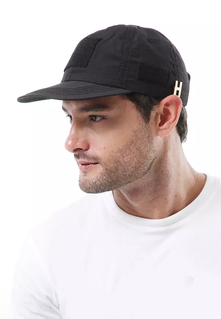 Jahari Topi Baseball Polos Unisex Pengait Velcro Material Cotton ORIGINAL - Black