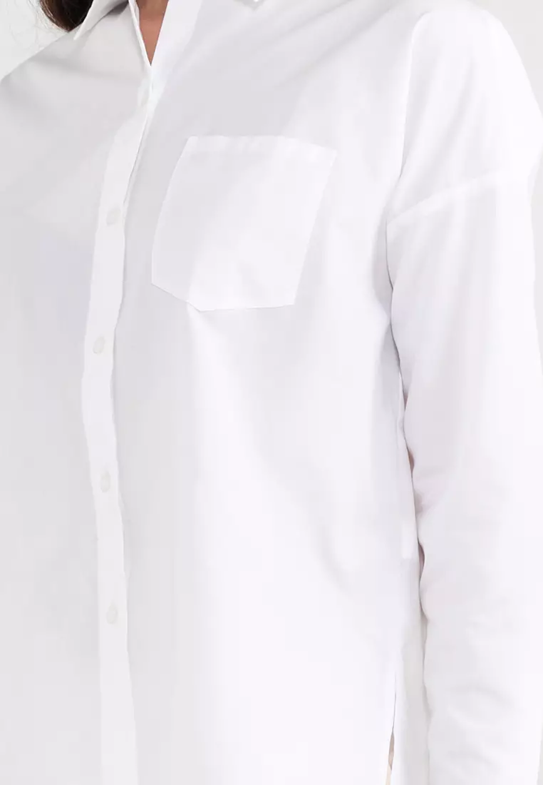 Non-Iron Poplin Shirt - White