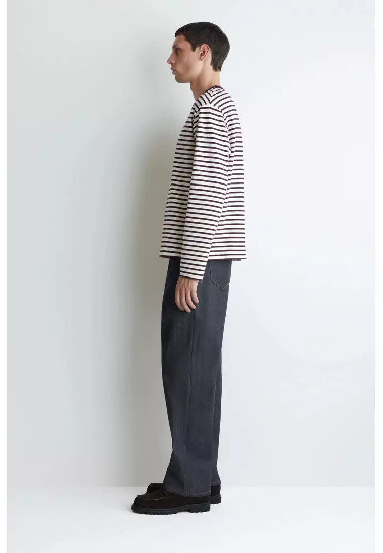RELAXED JERSEY INTERLOCK LONG-SLEEVED T-SHIRT