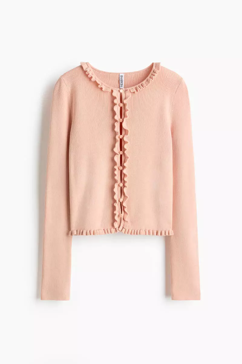 Frill-trimmed cardigan