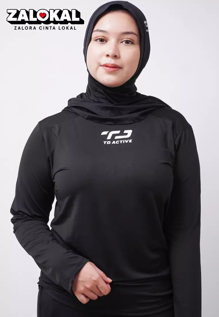 Td Active LSA82 HOL sport hoodies olahraga wanita hitam