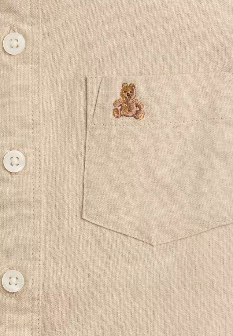 Long Sleeve Linen Mix Shirt