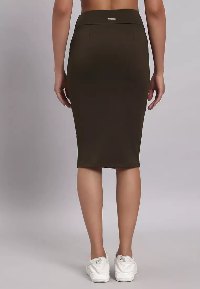 Women’s Sporty Vibe Workwear Olive Skirt